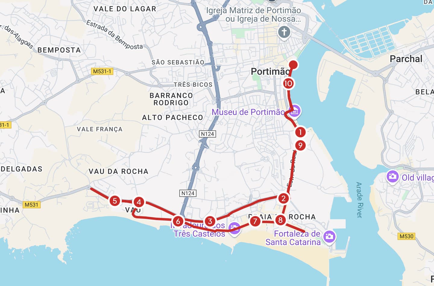 Mapa da Corrida 10 Km